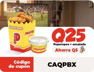 Cupón Q25 - Poporopos + ensalada