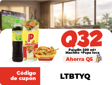 Cupón Q32 - Paladín 500ml + Machito + Papa loca